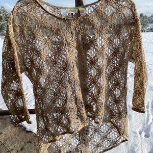Cato Beige/Tan Lace Topper Size Large